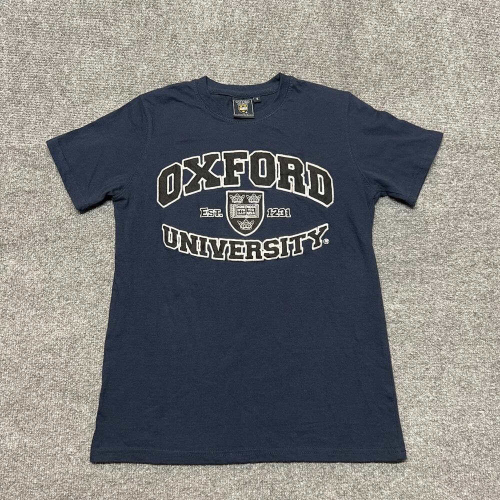 Oxford University Graphic T-Shirt Adult S Navy Blue 100% Cotton